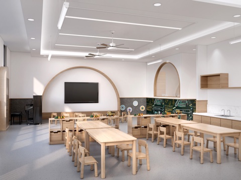 Modern Kindergarten Music Classroom Kindergarten Activity Classroom Children's Recreation Room