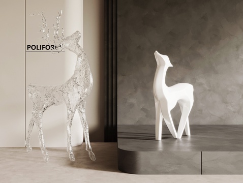 Modern Crystal Fawn Sculpture