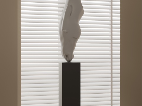 Modern abstract interior stone sculpture