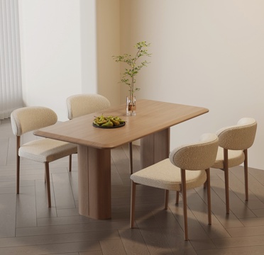 Modern Cream Style Dining Table and Chair