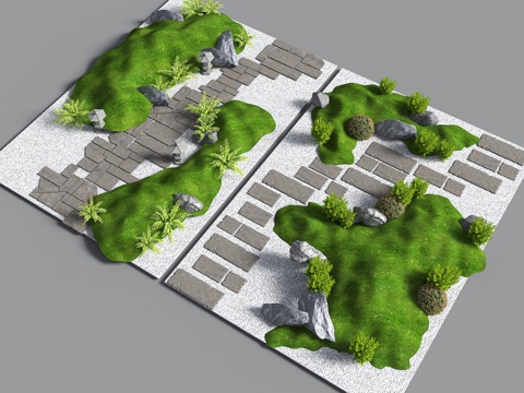 Modern Micro-terrain Grass Slope Small Soil Slope Dry Landscape Green Island Garden Landscape