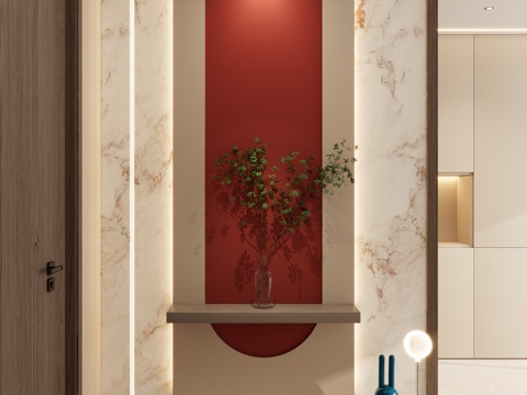 Neo-Chinese Style Mid-century Style Rock Slab Hermes Orange Sky Curtain Lamp Sculpture Entrance Partition Entrance