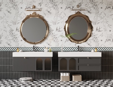 Bathroom Cabinet French Retro Bathroom Cabinet Washstand Mirror