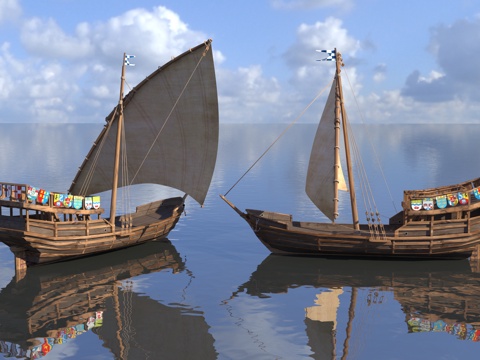 Chinese Wooden Boat Sailing