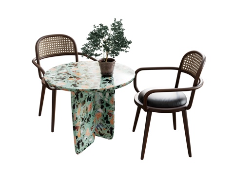 Dining Table and Chair Leisure Table and Chair Dining Chair Lounge Chair Rattan Chair Armchair Coffee Chair Round Table Dining Table Planting