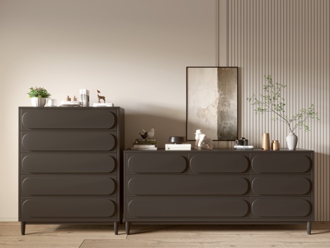 Modern Black Wood Grain Entrance Cabinet Sideboard Cabinet Balcony Cabinet Storage Cabinet Entrance Cabinet