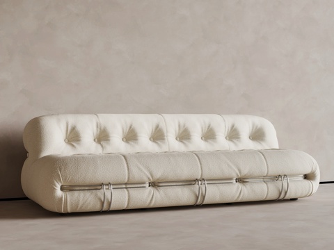 Sofa French Cream Style Multiplayer Sofa