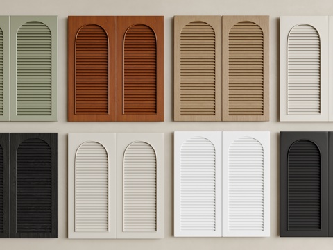 French Middle Ancient Shutter Door Shutter Door Shoe Cabinet Shutter Shutter Curved Shutter Door