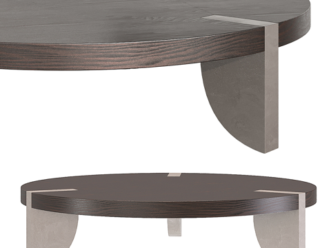 Modern Italian Zepo Round Coffee Table