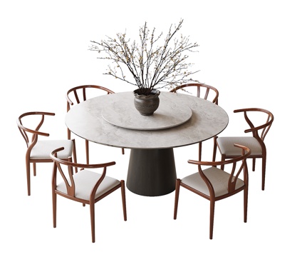 New Chinese Round Dining Table and Chair Dining Chair