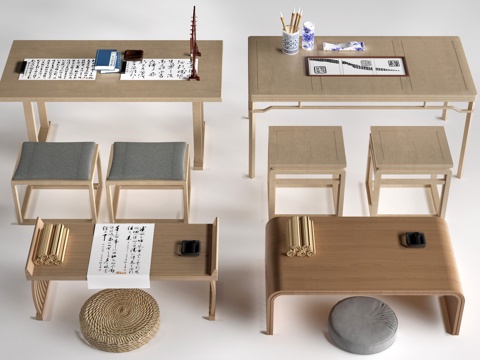 Modern writing desk calligraphy table and chair calligraphy and painting table and chair