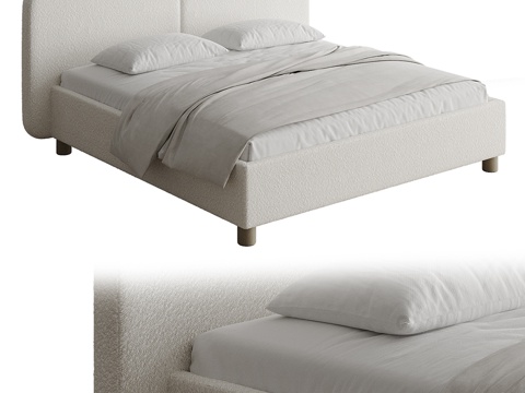 Modern Creamy Venta Double Bed