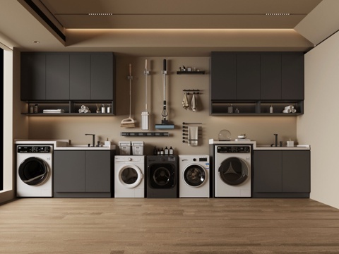 Modern Laundry Cabinet washing machine