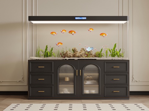 French retro style fish tank