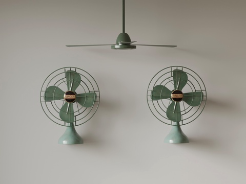 Retro green electric fan