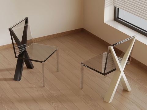 Modern transparent chair without armrests