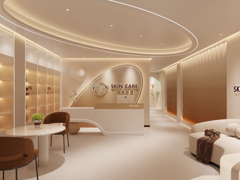 Cream silence other commercial space_beauty salon hall_front desk_beauty salon room 3D model