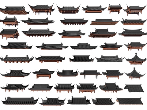 Chinese-style eaves eaves line ancient building eaves flying ridge eaves roof tile door head wall head