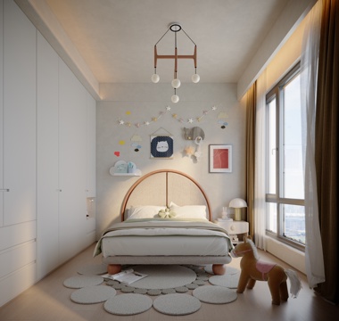 Modern cartoon kids Bedroom