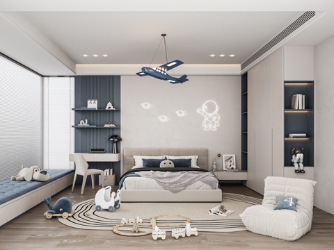 Modern Minimalist kids Bedroom Affordable Luxury Style Boys Room