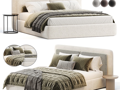 Modern Italian Cream Style Savona Double Bed