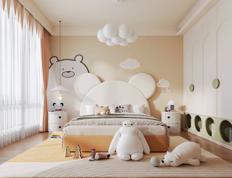 Modern Style kids Bedroom kids Bed Cylindrical Bedside Table Children's Wardrobe Toy Ornaments