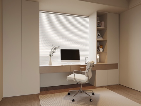 Modern Desk Integrated Cabinet Bay Window Cabinet