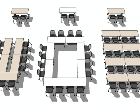 Modern office meeting desks and chairs_training table