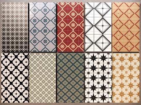 Wall Decoration Tile Small Tile Seamless Ceramic Mosaic Houndstooth Retro Chinese Traditional Pair