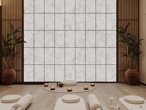 Modern beauty salon_DuPont paper Wall_healing room_meditation room_Pilates