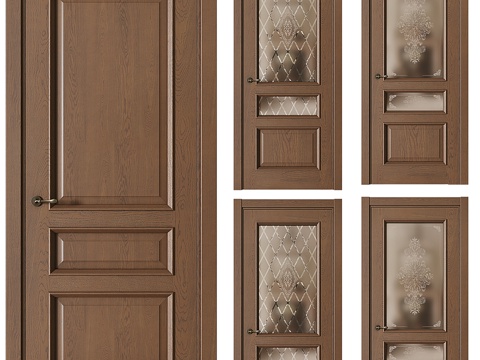 American Style Simple Room Door Entry Door Bedroom Door Single Door Room Door Glass Door Sanitary