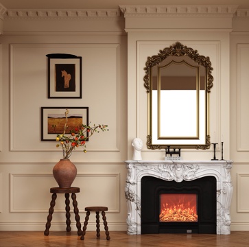 French Fireplace Electronic Fireplace Decorative Painting Embedded Living Room Fireplace