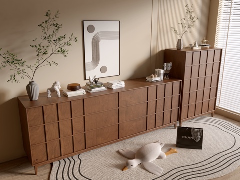 Modern Wood Grain Cabinet Minimized Style Cabinet Whole Cabinet Sideboard Balcony Cabinet Storage Cabinet