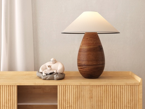 Middle Ancient Table Lamp Solid Wood Table Lamp Wooden Ornaments