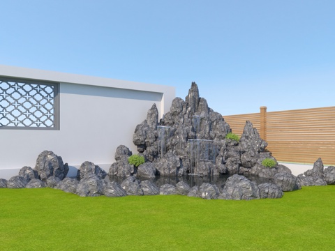 New Chinese-style rockery waterscape