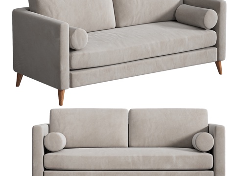 Modern fabric double sofa