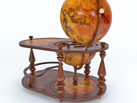 globe Broadcom Solid Wood Globe