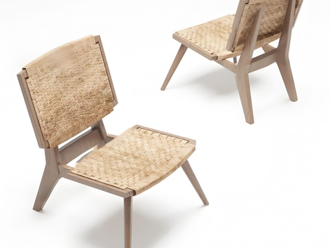 Woven log lounge chair