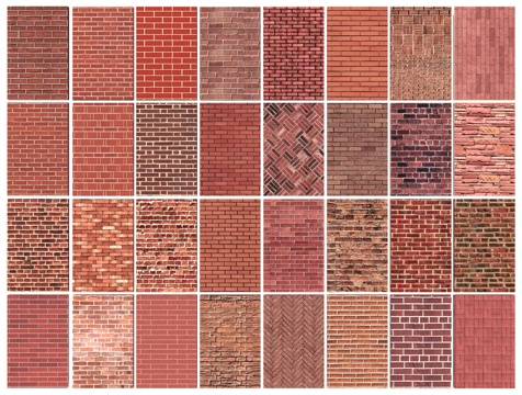 Neo-Chinese Style Red Brick Wall Red Brick Paving Floor Paving Red Wall Brick Red Brick Material Map Rural Culture Stone