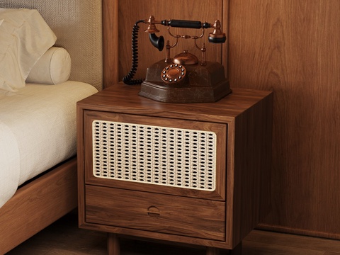 Silent Antique Style Bedside Cabinet French Retro Phone