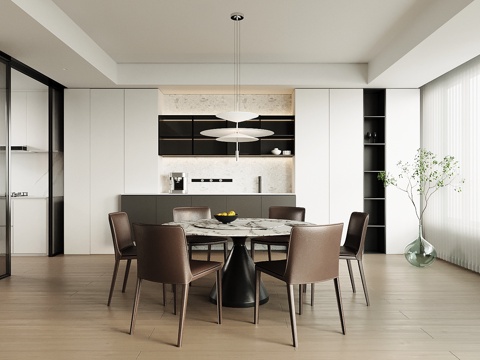 Modern DiningRoom Dining Table and Chair Wine Cabinet