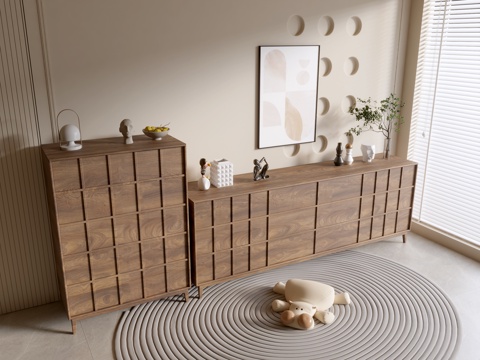 Modern Wood Grain Cabinet Minimized Style Cabinet Whole Cabinet Sideboard Balcony Cabinet Storage Cabinet