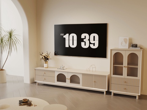 Modern Cream Style TV Cabinet Side Cabinet