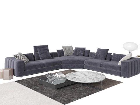 Modern Affordable Luxury Style Style Sofa Set 3D Model