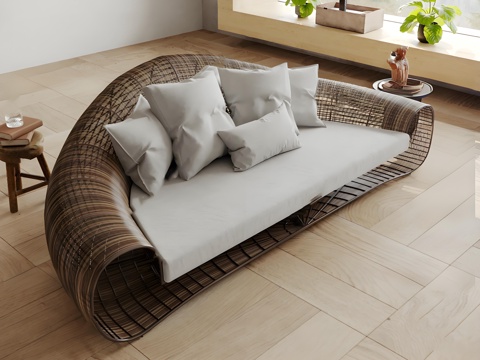 Chinese-style rattan sofa