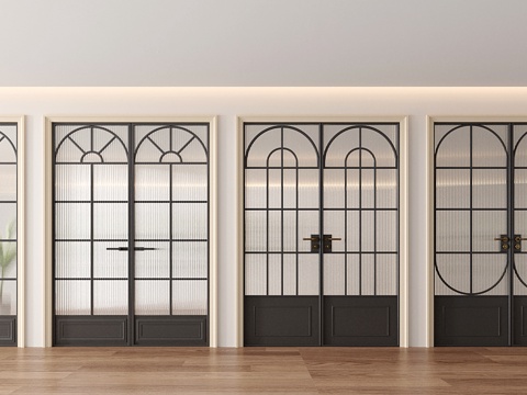 French Retro Double Door Ironwork Door Changhong Glass Door