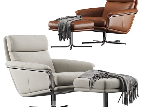 Modern Leather Reclining Chair Foot Stool