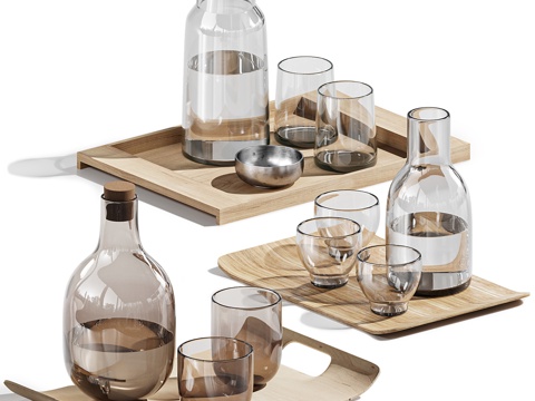 glass cup tray