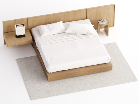 Modern Log Double Bed