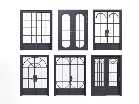 French Retro Double Door Double Door Swing Door